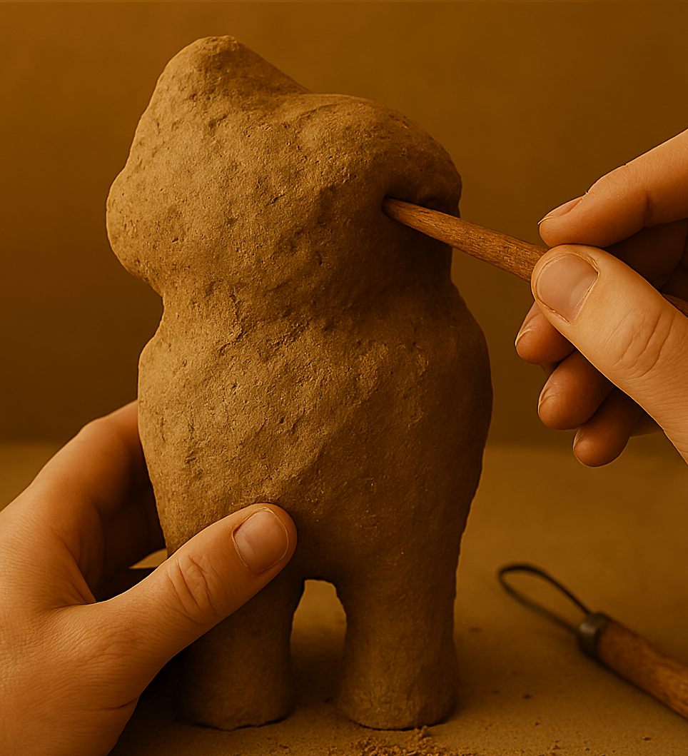 Atelier et outils de sculpture